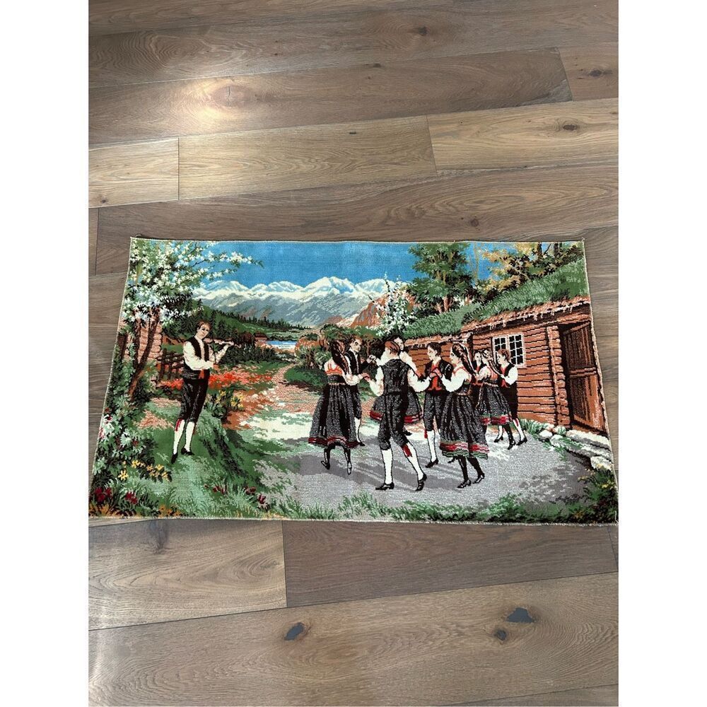 Vintage Folk Art Dancers Tapestry